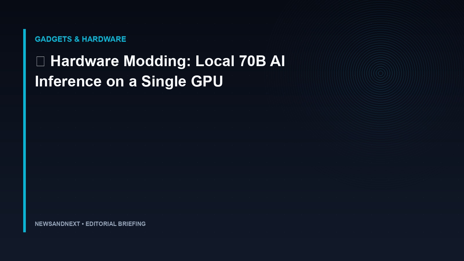 🧠 Hardware Modding: Local 70B AI Inference on a Single GPU